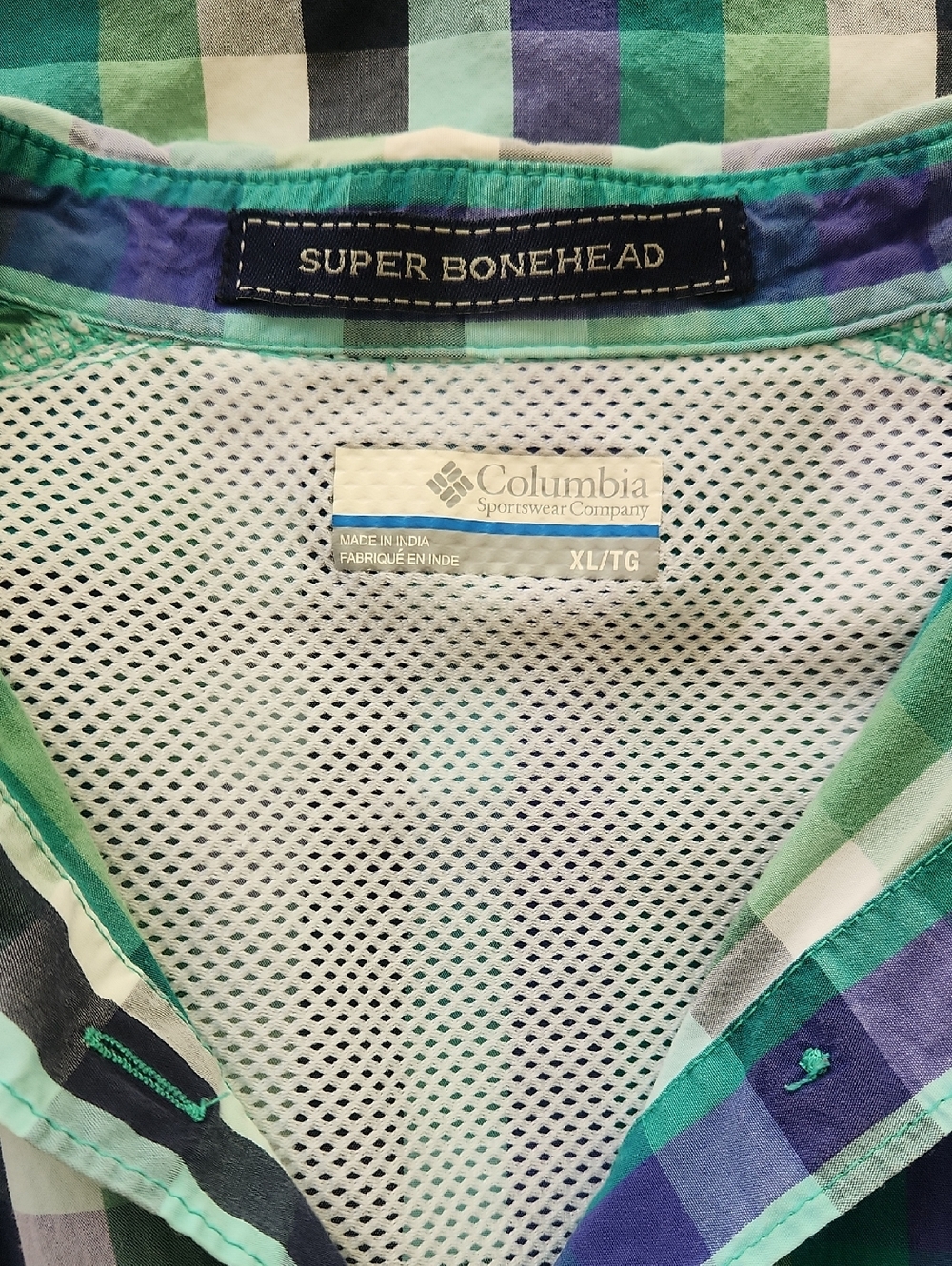 Columbia PFG Super Bonehead Long Sleeve Fishing Shirt Plaid Cotton XL - Picture 7 of 17